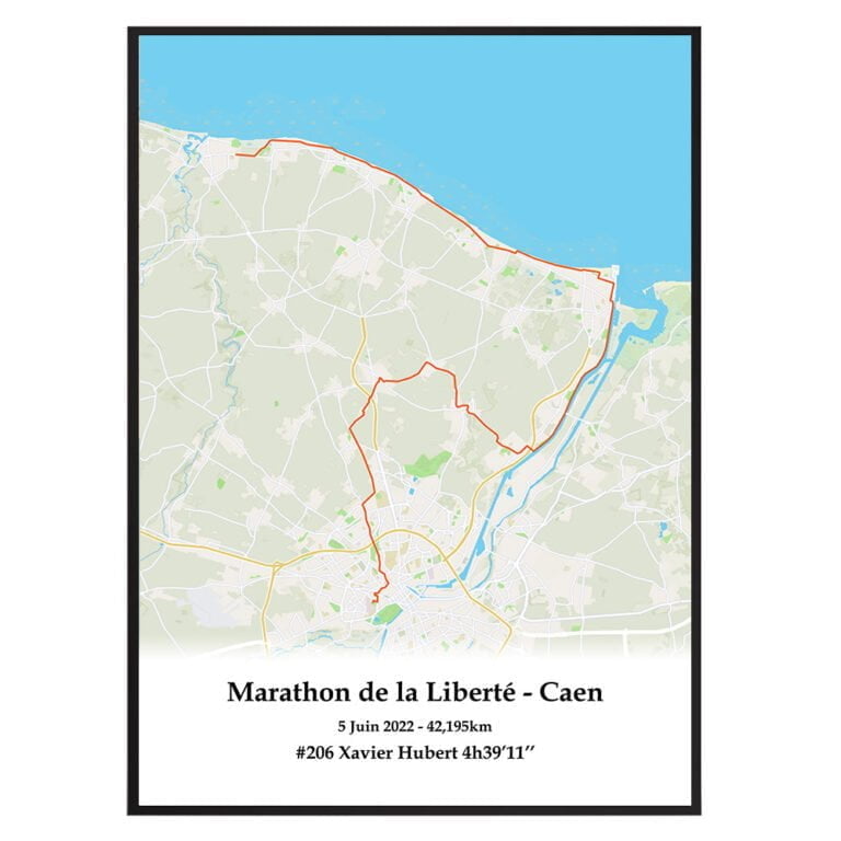 Affiche Marathon De Caen Souvenir Personnalisable