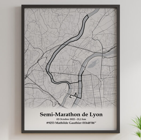 Semi Marathon de Lyon Mono Noir 2022
