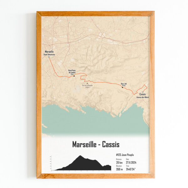 Affiche Marseille Cassis Personnalisee 2024 mercantour orange