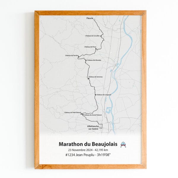 Affiche marathon du beaujolais 2024 fleuve noir