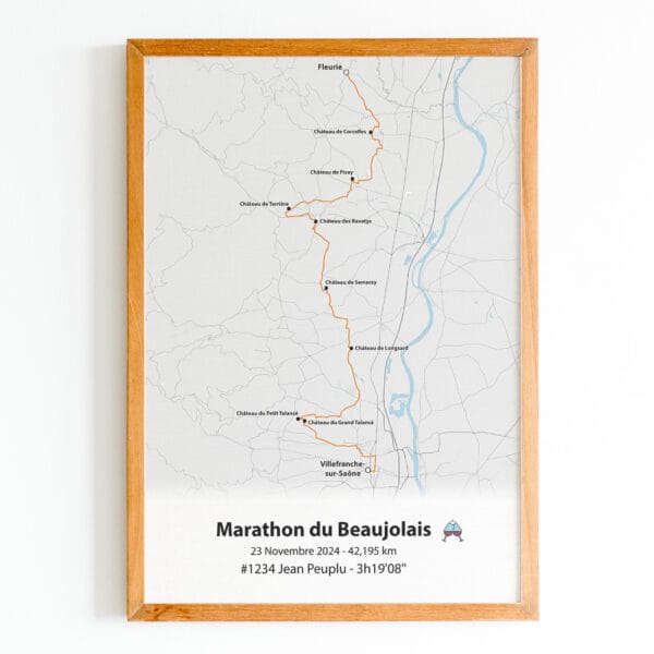 Affiche marathon du beaujolais 2024 fleuve orange