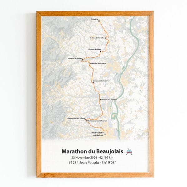 Affiche marathon du beaujolais 2024 mercantour orange 1