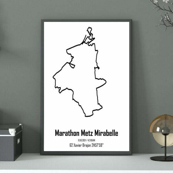 Affiche personnalisée du Marathon Metz Mirabelle Blanc Neige