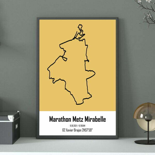 Affiche personnalisée du Marathon Metz Mirabelle jaune sable