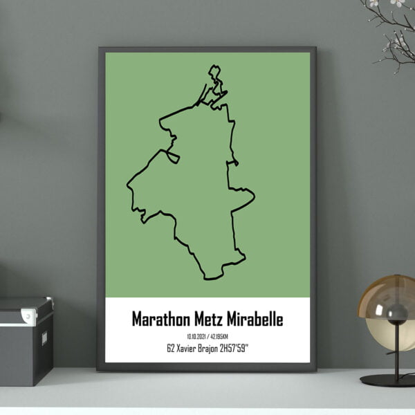 Affiche personnalisée du Marathon Metz Mirabelle Verte
