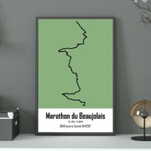 affiche design du marathon international du beaujolais personalisée