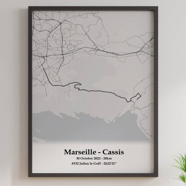 Marseille cassis poster mono noir