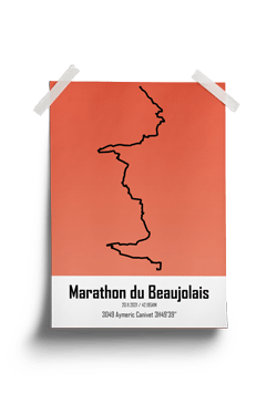 affiche sportive du marathon du beaujolais