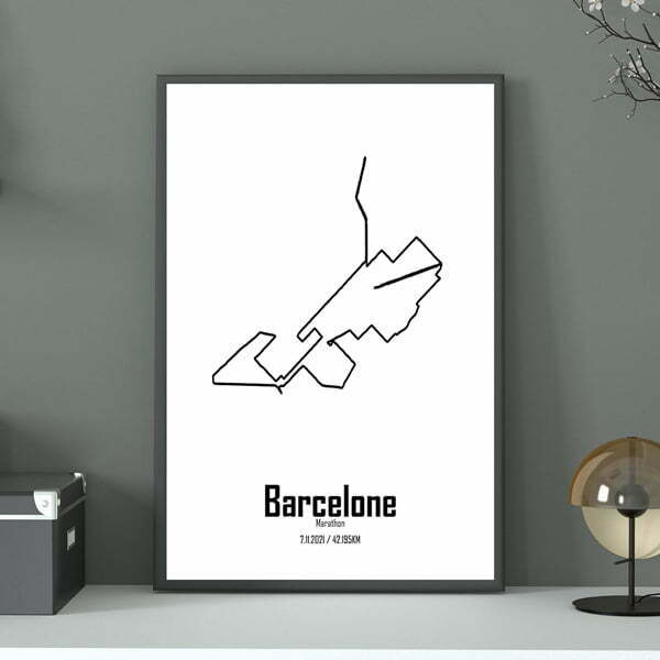 affiche marathon de barcelone blanc