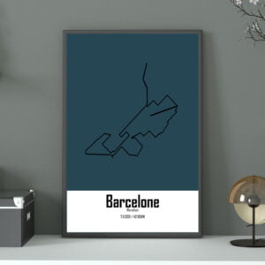 marathon de barcelone bleu affiche