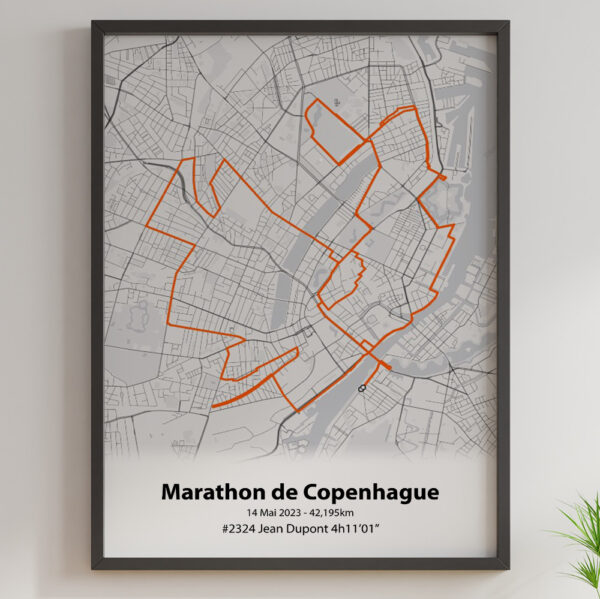 Marathon de Copenhague Noir Orange 2023