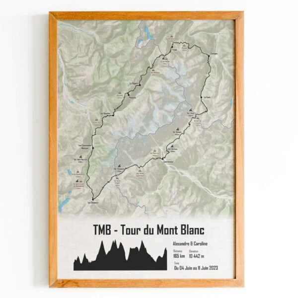 affiche souvenir du tour du mont blanc tmb