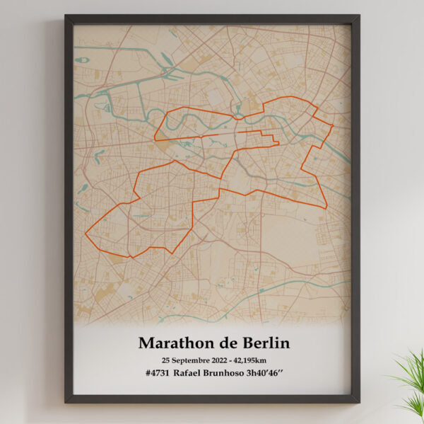Affiche Marathon de Berlin 2022 Mercantour Orange