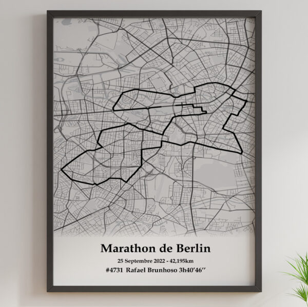 Affiche Marathon de Berlin 2022 Mono Noir