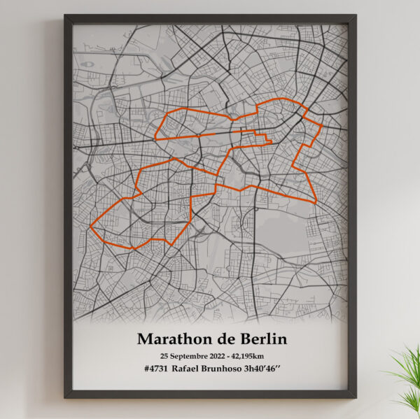Affiche Marathon de Berlin 2022 Mono Orange