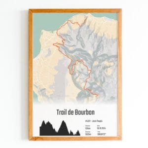 Affiche Personnalisée du trail de bourbon à la réunion, grand raid de la réunion