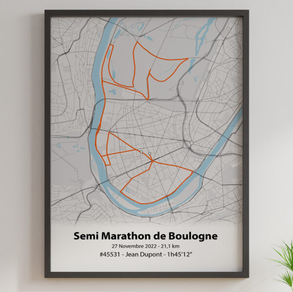 Affiche Semi Marathon Boulogne Fleuve Orange1