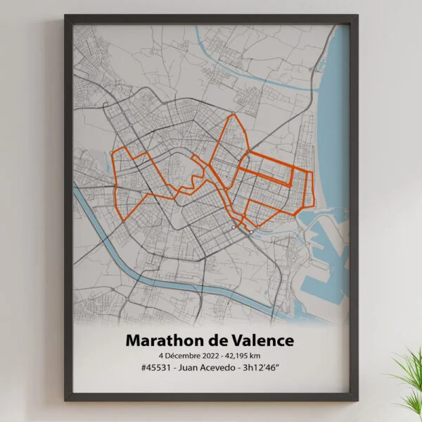 affiche marathon de valence fleuve orange