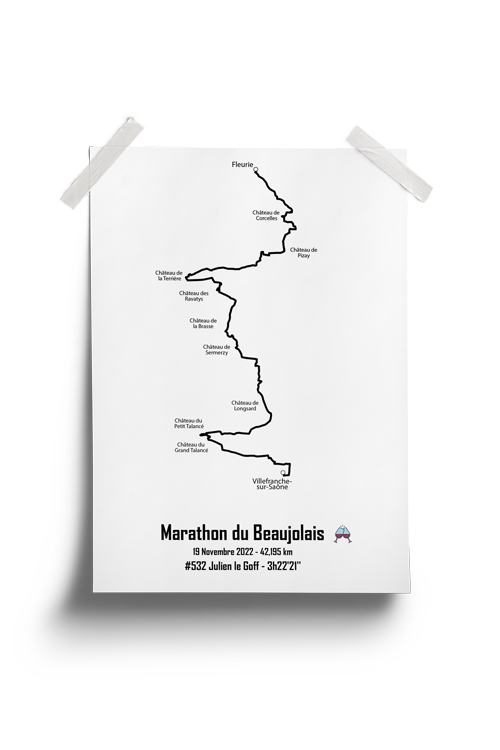 affiche du marathon de beaujolais the post trace