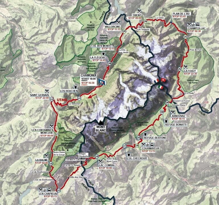 Strecke UTMB® – Ultra Trail du Mont Blanc
