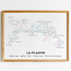 affiche du plan des pistes de la station de La Plagne