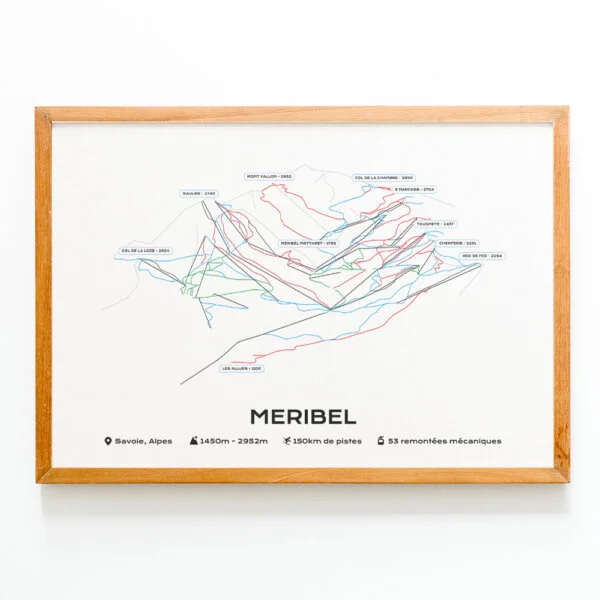 Affiche du plan des pistes de Méribel