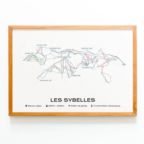 Affiche du plan des pistes des Sybelles