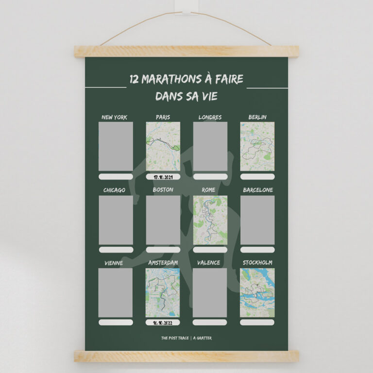 Carte à Gratter Marathons - 12 marathons à faire dans sa vie