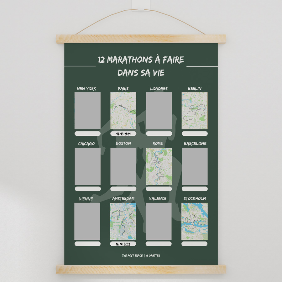 Carte à Gratter Marathons - 12 marathons à faire dans sa vie