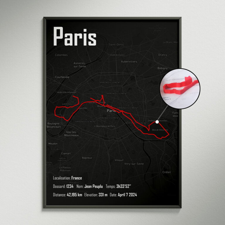 Affiche 3D du circuit du Marathon de Paris