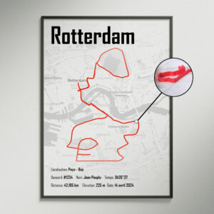 affiche 3D du circuit du marathon de Rotterdam