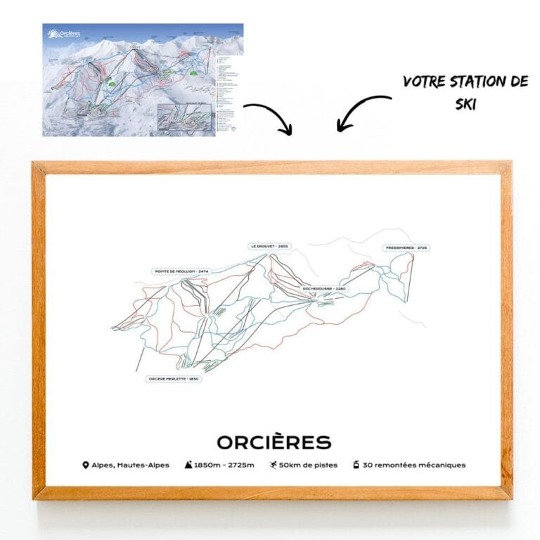 Affiche Station de Ski Personnalisée - Le Plan de Votre Station de Ski