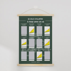 Carte à Gratter Profils des 12 Cols cyclistes à faire dans sa vie
