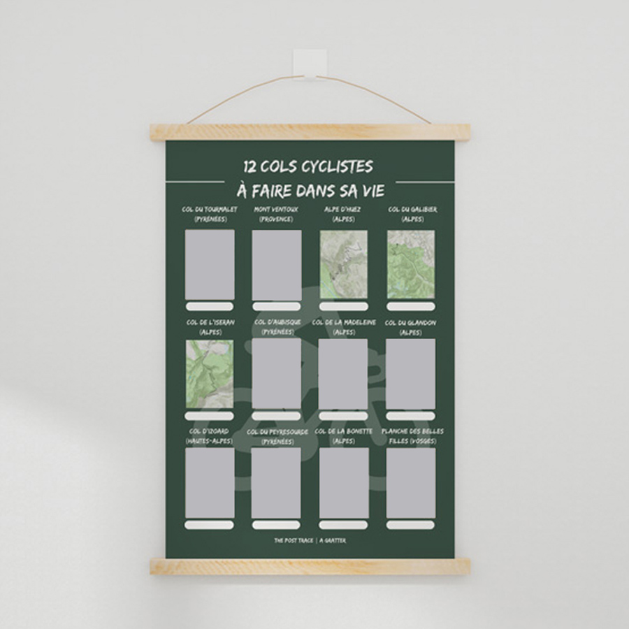 Carte à Gratter 12 Cols cyclistes à faire dans sa vie