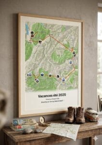 affiche voyager personnalisée avec import polarstep