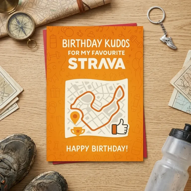 Carte d'anniversaire Strava "Kudos"pour sportif